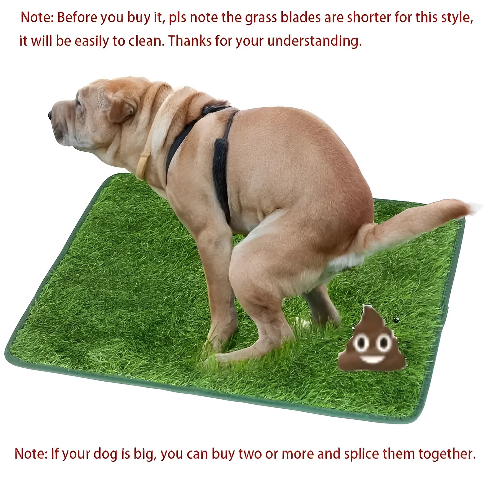Artificial grass dog and cat toilet training mat in three size options for indoor use