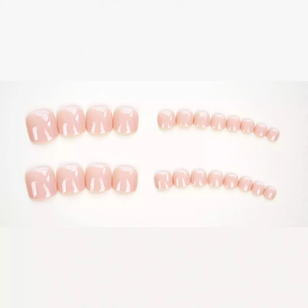 Toenail fashion stickers set in skin colour J-52 with adhesive glue for cosmetic foot enhancement