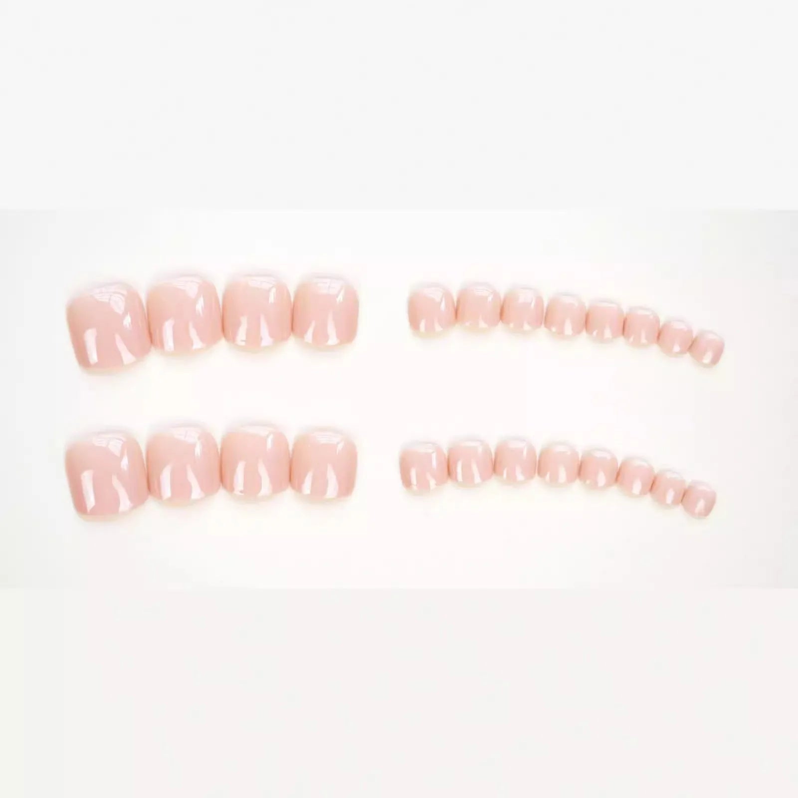 Toenail fashion stickers set in skin colour J-52 with adhesive glue for cosmetic foot enhancement