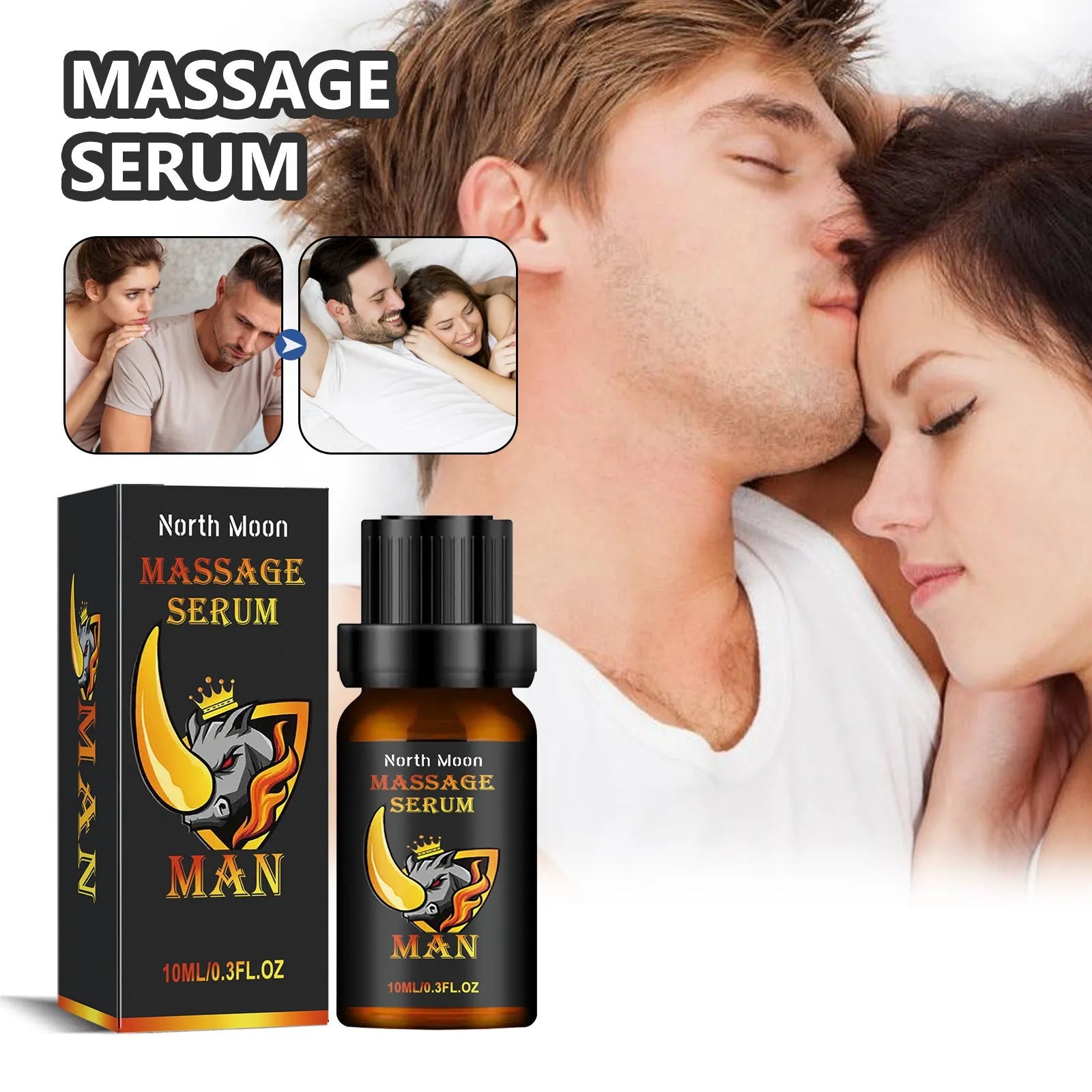 10ml bottle of men's body care essential oil blend for external massage