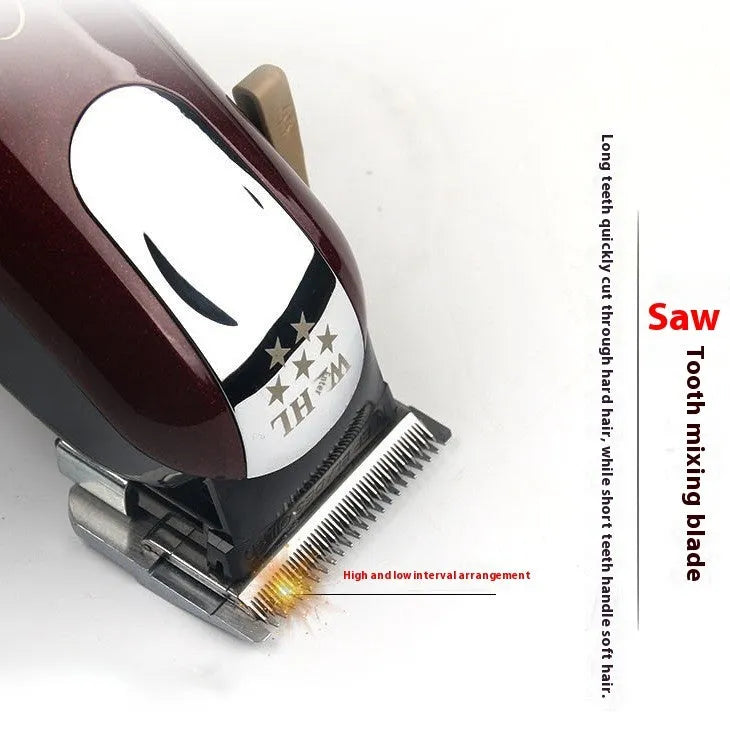 USB rechargeable hair clippers with stainless steel cutter head for adults and children.
