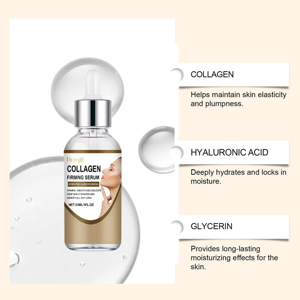 Collagen firming care solution 30ml bottle on white background
