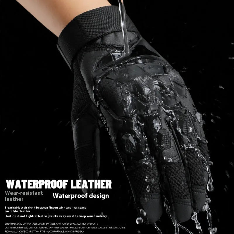 Men's tactical training gloves in black with touchscreen fingertips and breathable fabric