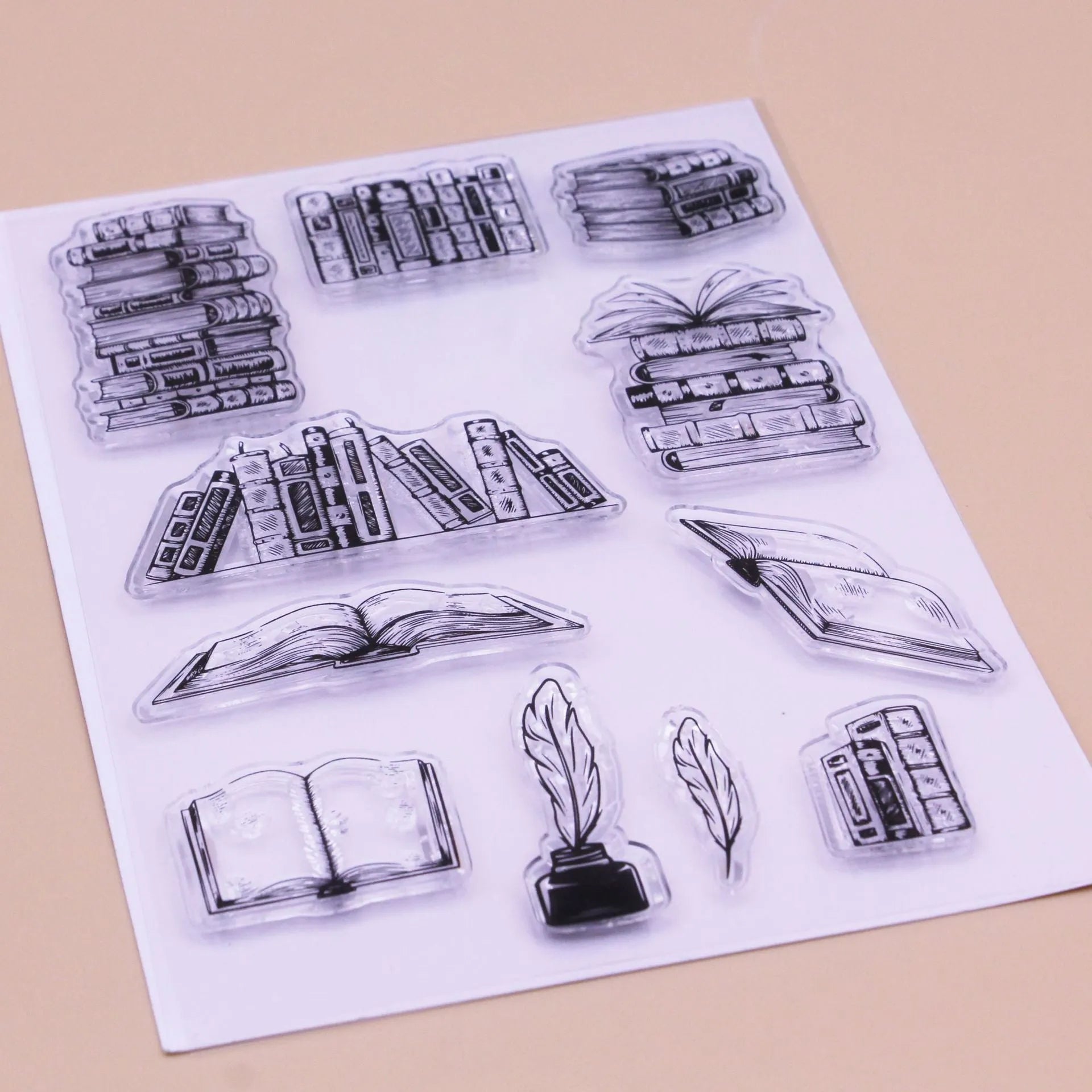 Transparent silicone craft stamp with seal design measuring 11cm by 16cm for card making