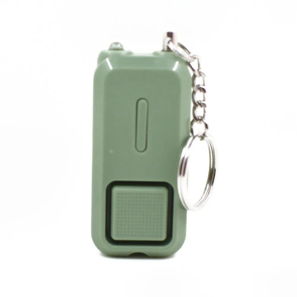 Personal alarm 130DB compact safety device with LED light, black colour, 65x30x12 mm