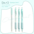Four double headed fluorescent calligraphy pens with 0.5mm tips for student handwriting practice