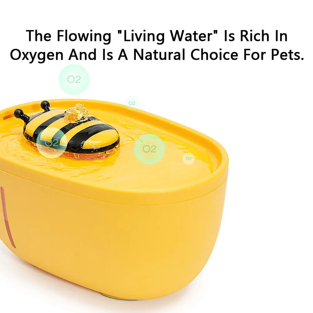 Automatic cat water fountain with filtration system blue light indicator and anti-slip base