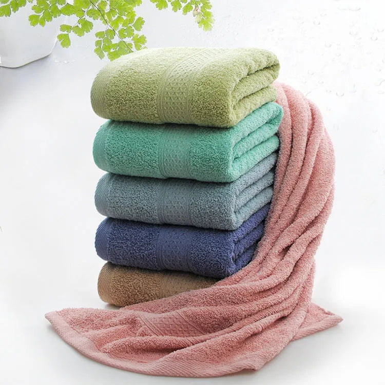 Thickened bath towel beach towel cotton 80% weak twist 70x140cm apple green