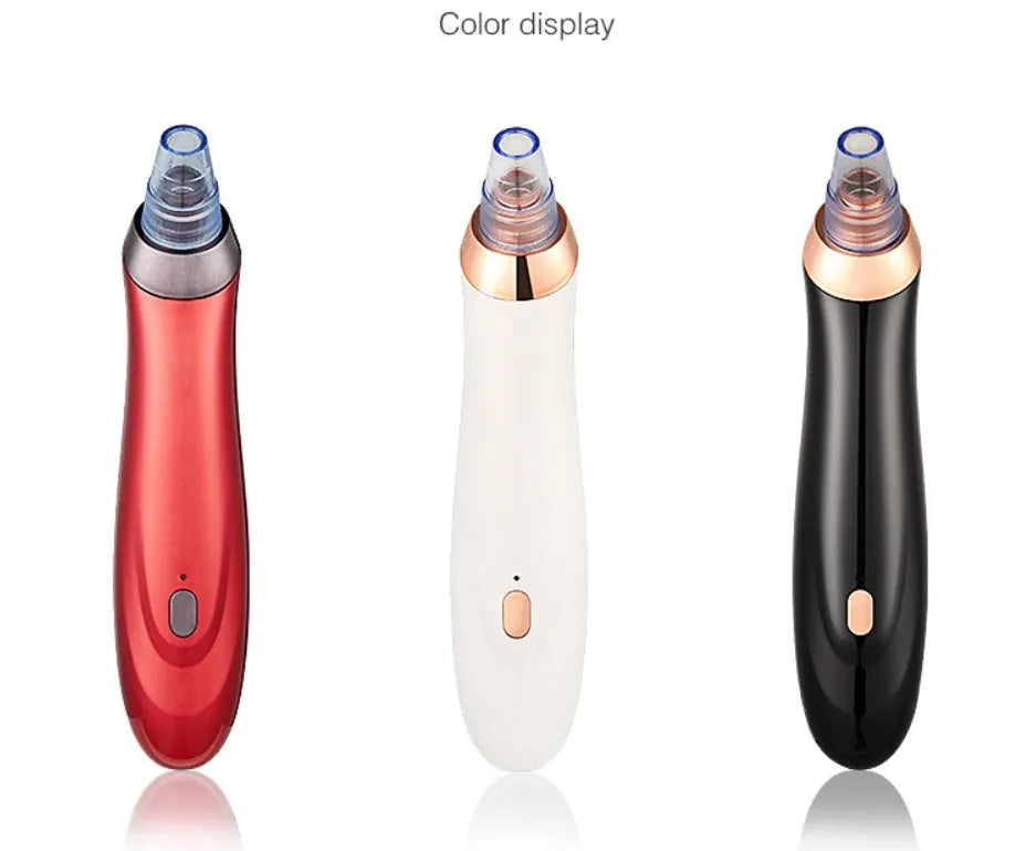 Electric blackhead remover device with multiple nozzle attachments for pore cleaning