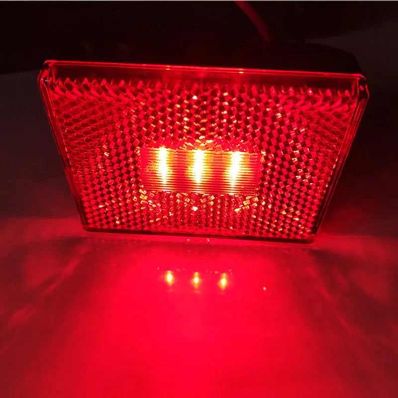 LED trailer side clearance lamp with red lens, UV PC cover, and 19cm cable