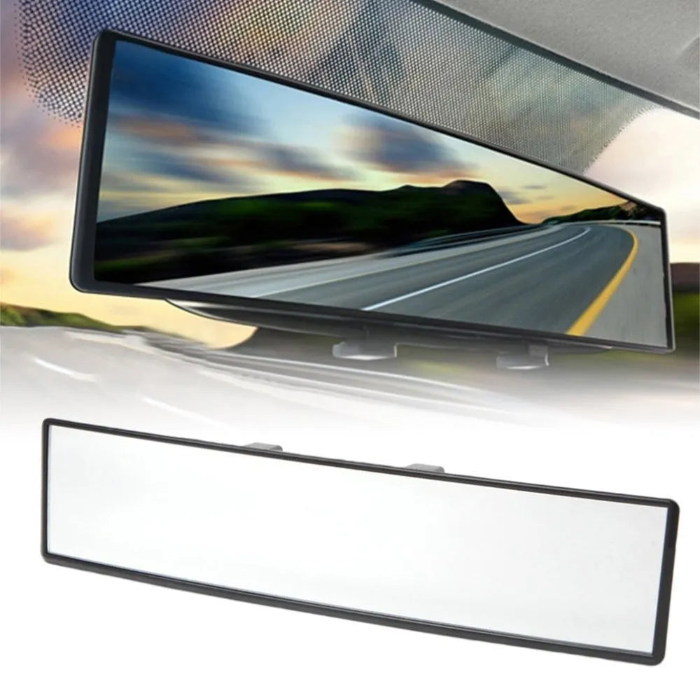 Wide flat car rearview mirror 300x75x5mm ABS universal fit model 2458