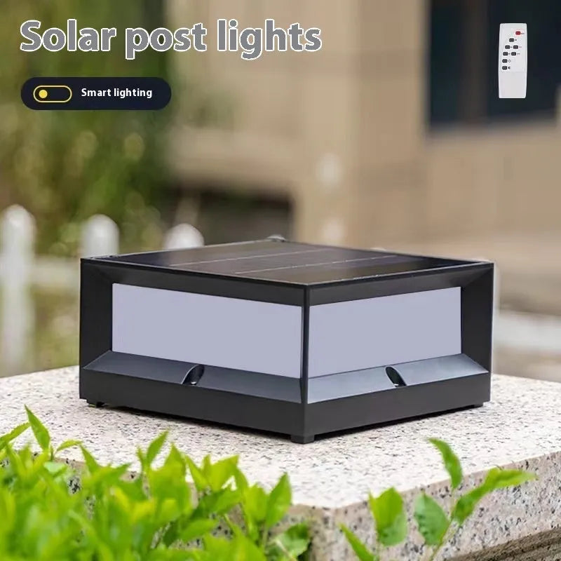 LED outdoor solar column light aluminium housing IP54 rating 220x100mm or 270x130mm