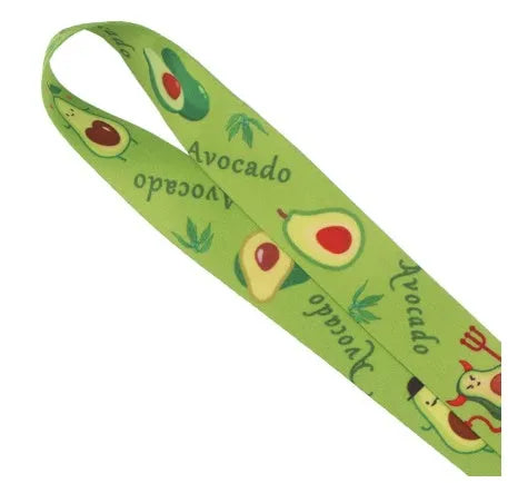 Fruit avocado cartoon double-sided polyester buckle mobile phone lanyard 45cm on white background