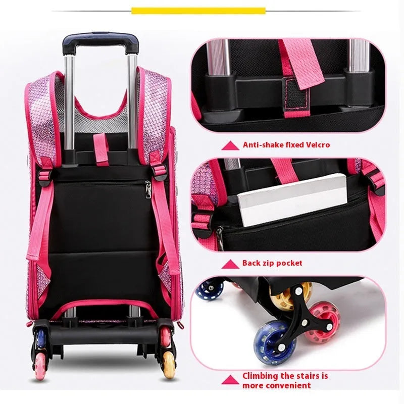 Transparent pet trolley backpack with folding design and shoulder strap for small dogs and cats