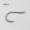 Bulk alloy carbon steel barbed crooked mouth fishing hooks with ring eye for sea rock fishing