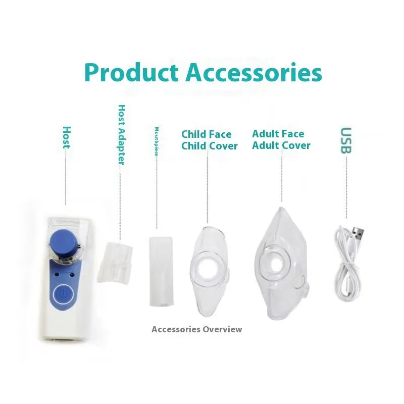 Columnar USB handheld nebuliser spray machine for household respiratory treatment with quiet operation