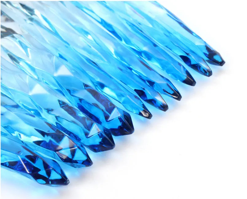 10 clear crystal diamond shank foundation brushes with artificial fibre bristles in choice of handle colours