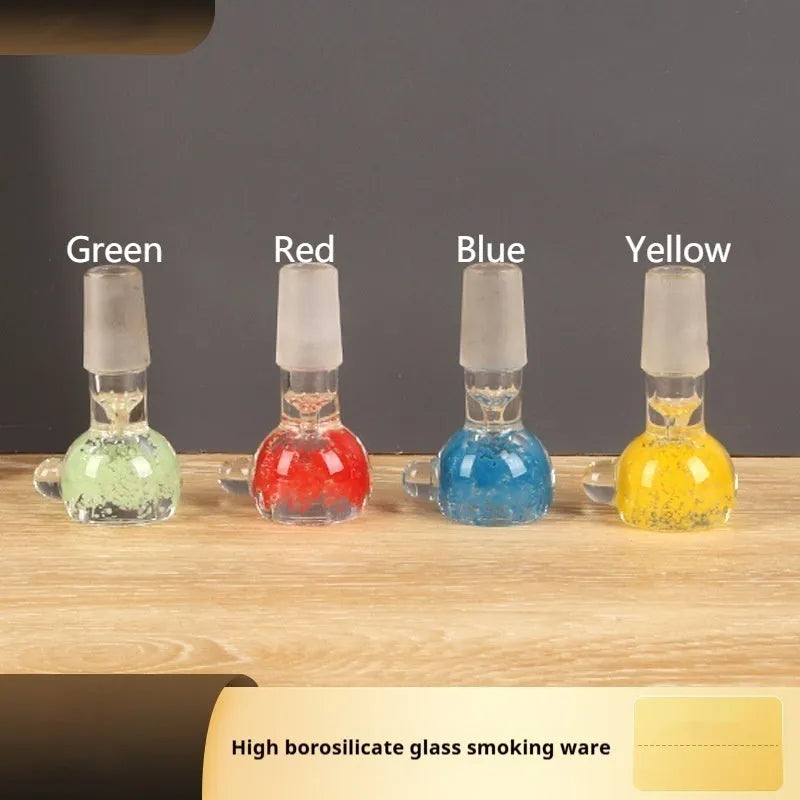 Glass trumpet cigarette holder in transparent colours with 7cm geometric design