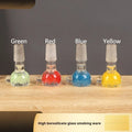 Glass trumpet cigarette holder in transparent colours with 7cm geometric design