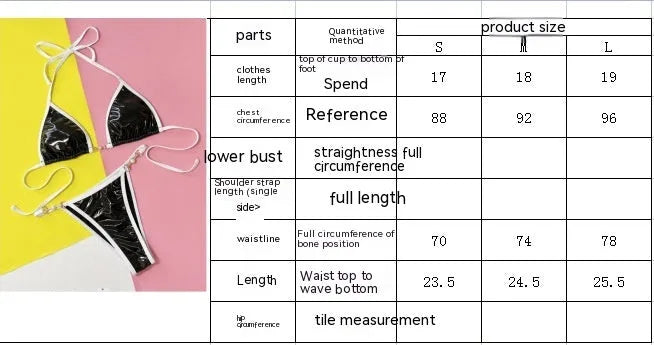 Women's black solid colour bikini swimsuit with separate bra and briefs