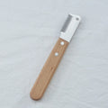 Pet stripping comb with metal blade and wooden handle for grooming dogs and cats