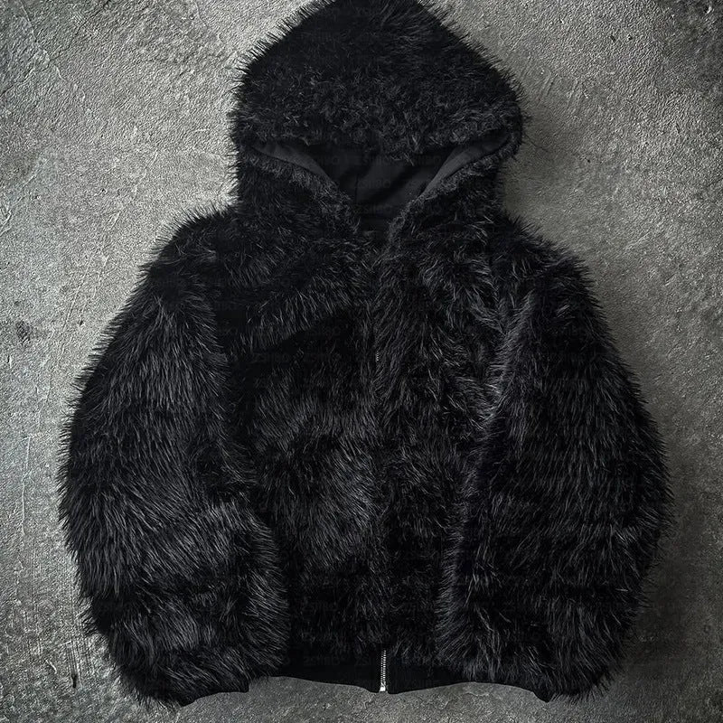 Casual baggy coat in black or white with loose fit and cardigan style for men and women