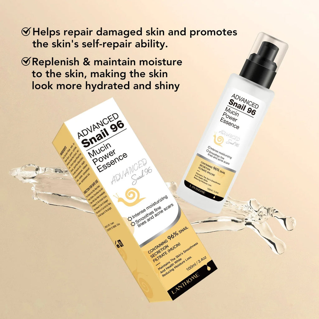 100ml snail secretion facial serum bottle with hydrating essence liquid for face and neck skincare