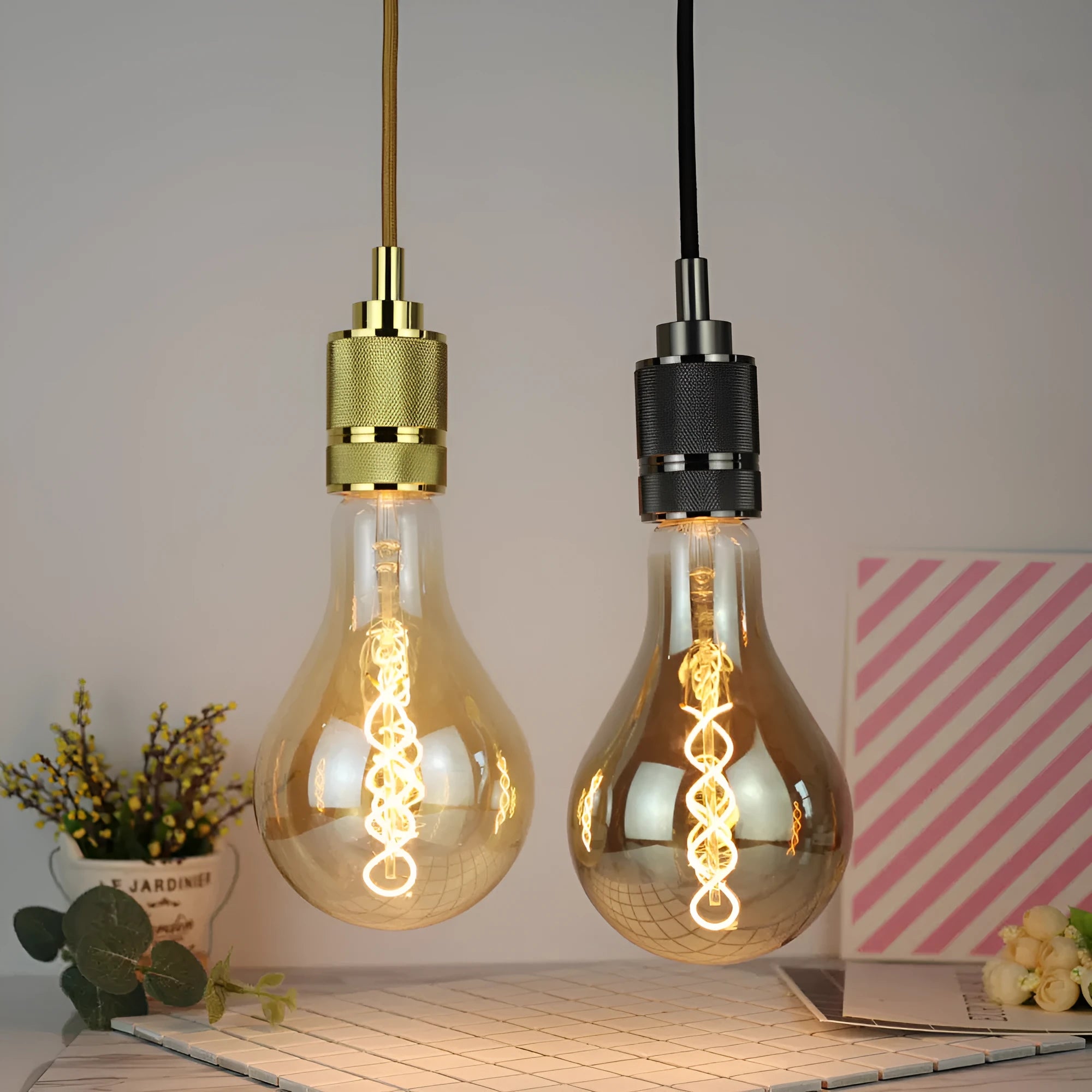 A110 double spiral golden LED soft light strip measuring 110mm by 200mm