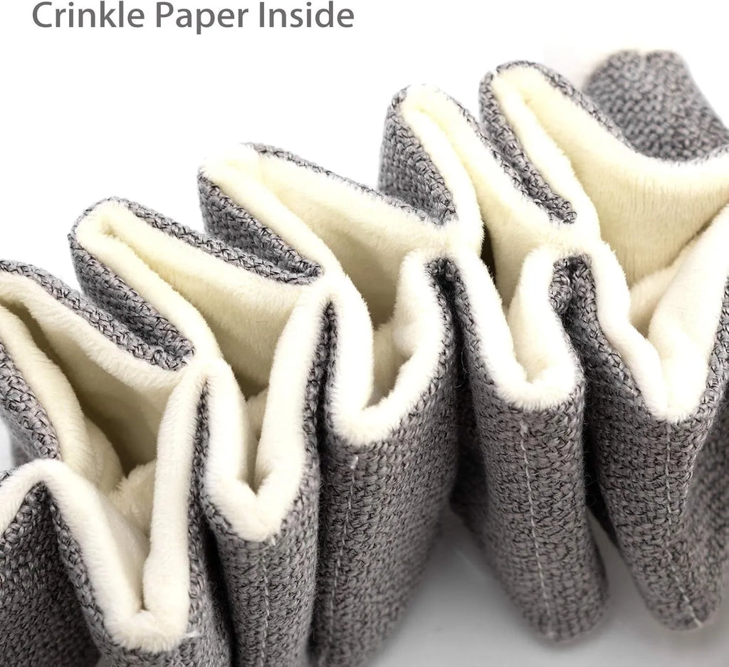 Grey koala dog chew toy with squeaker and crinkle paper, measuring 30cm long.