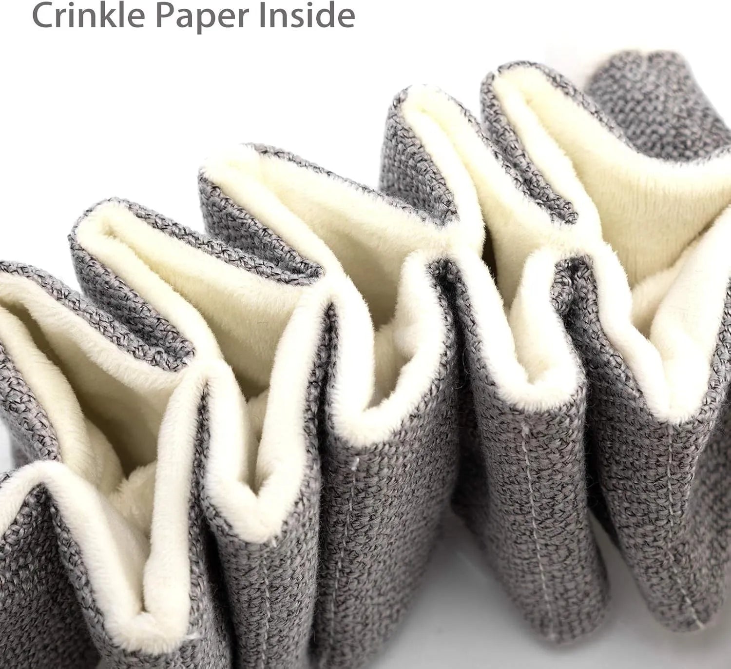 Grey koala dog chew toy with squeaker and crinkle paper, measuring 30cm long.