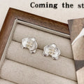 Retro flower earrings for women in gold or silver electroplated copper with petal detailing