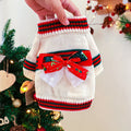 Christmas dog jumper in red polyester fleece with festive pattern for medium-sized dog