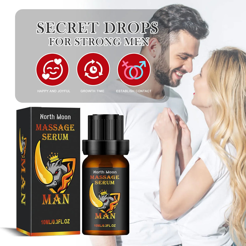 10ml bottle of men's body care essential oil blend for external massage