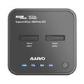 MAIWO K3016 M.2 SSD docking station for SATA and NVMe drives with data cables and power adapter.