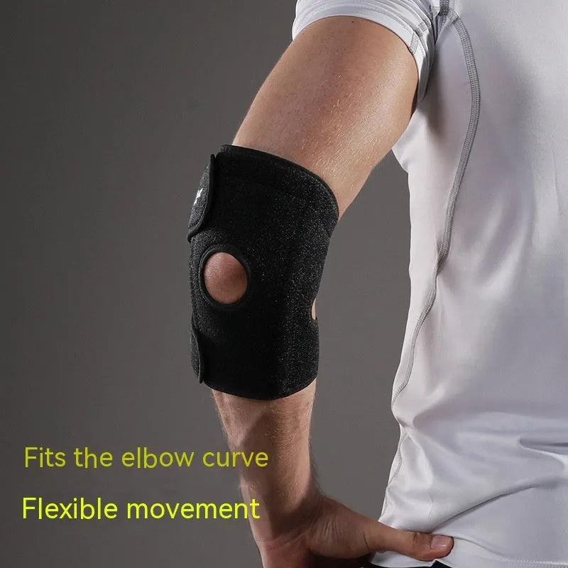 Black adjustable sports elbow guard for basketball badminton tennis and outdoor training