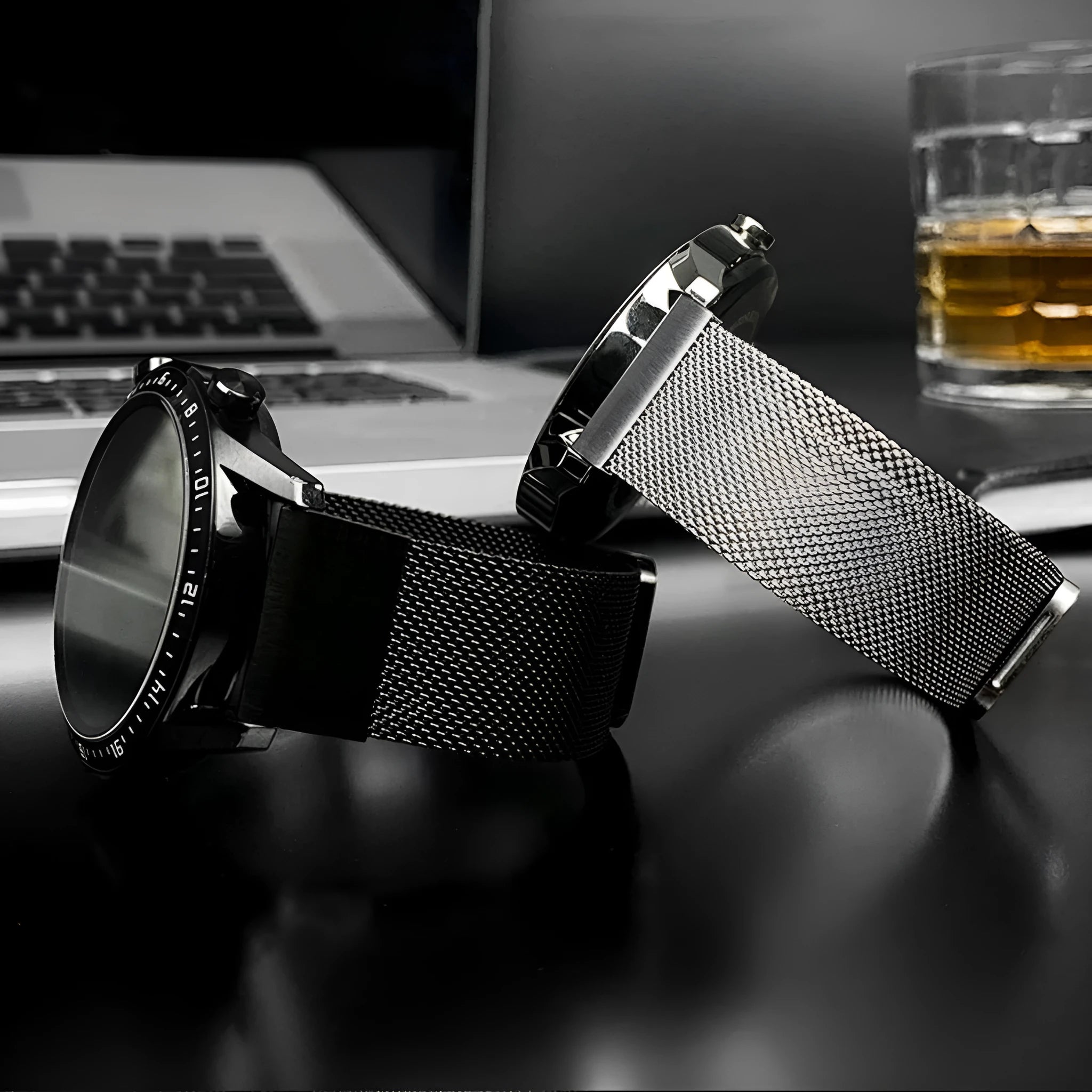 Stainless steel card strap for Garmin Fenix smartwatches in silver, black, gold, and rose gold colours