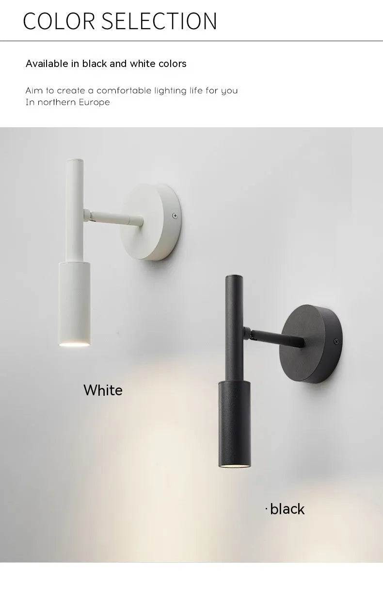 Modern simplicity wrought iron wall reading lamp 100x230mm black finish