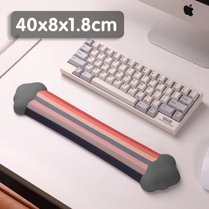 Silica gel wrister mouse pad and keyboard support set in pastoral cloud design