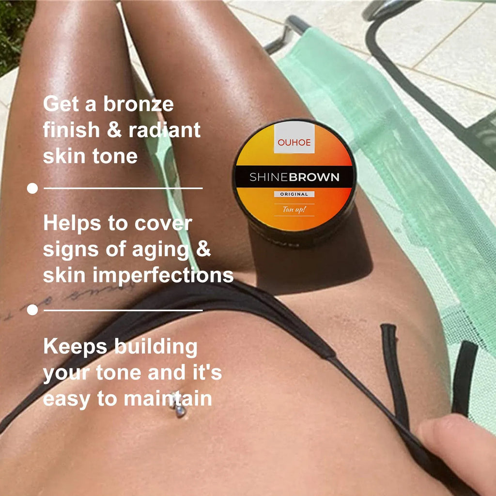 Pack of tanning cream and aloe vera gel for natural bronzing and after-sun relief, available in 50g and 100g sizes