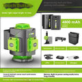 Green 16-line laser level tool with aluminium housing inside its nylon carry case.