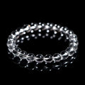 Natural Donghai old materials white water crystal bracelet with round beads in single circle geometric design