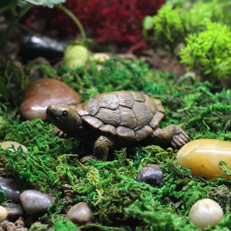 Simulation turtle resin garden ornament for micro landscape displays