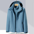 Men's waterproof mountaineering suit with removable jacket and trousers in fluorescent colours