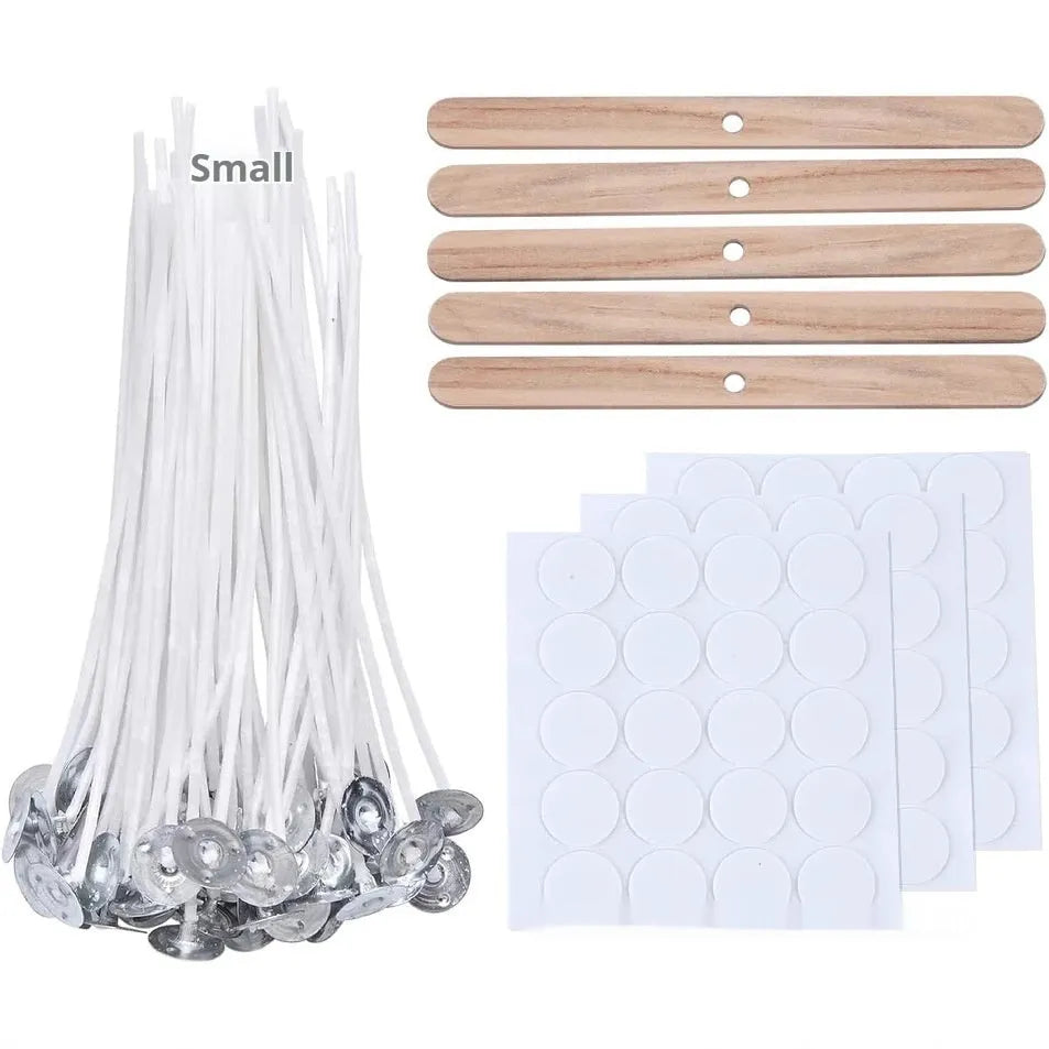 White cotton candle wicks for DIY candle making in three length options