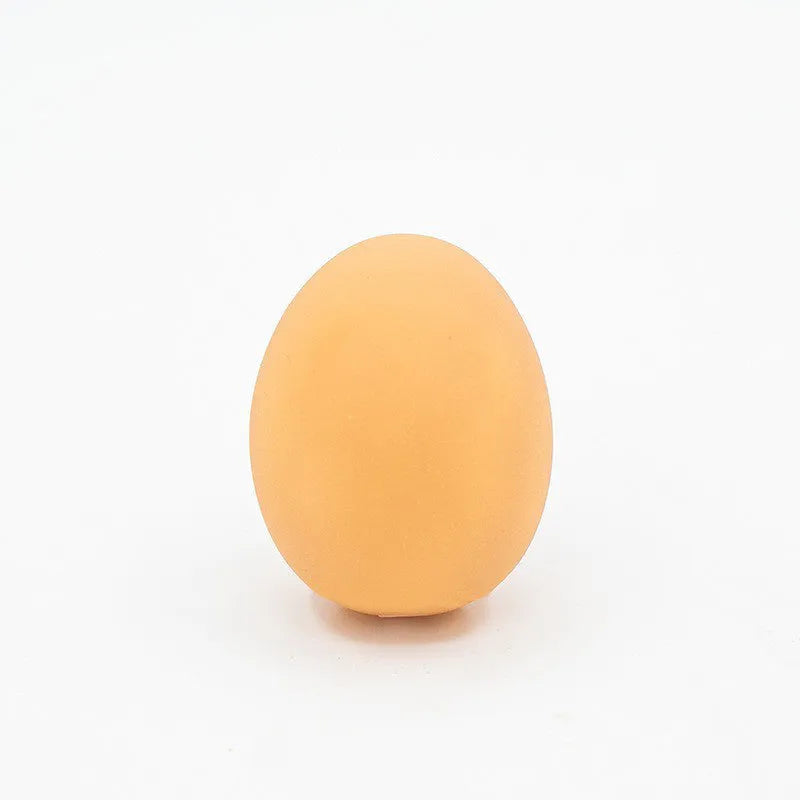 Simulation egg dog toy with sound in assorted colour, rounded plastic design for chewing and fetch play