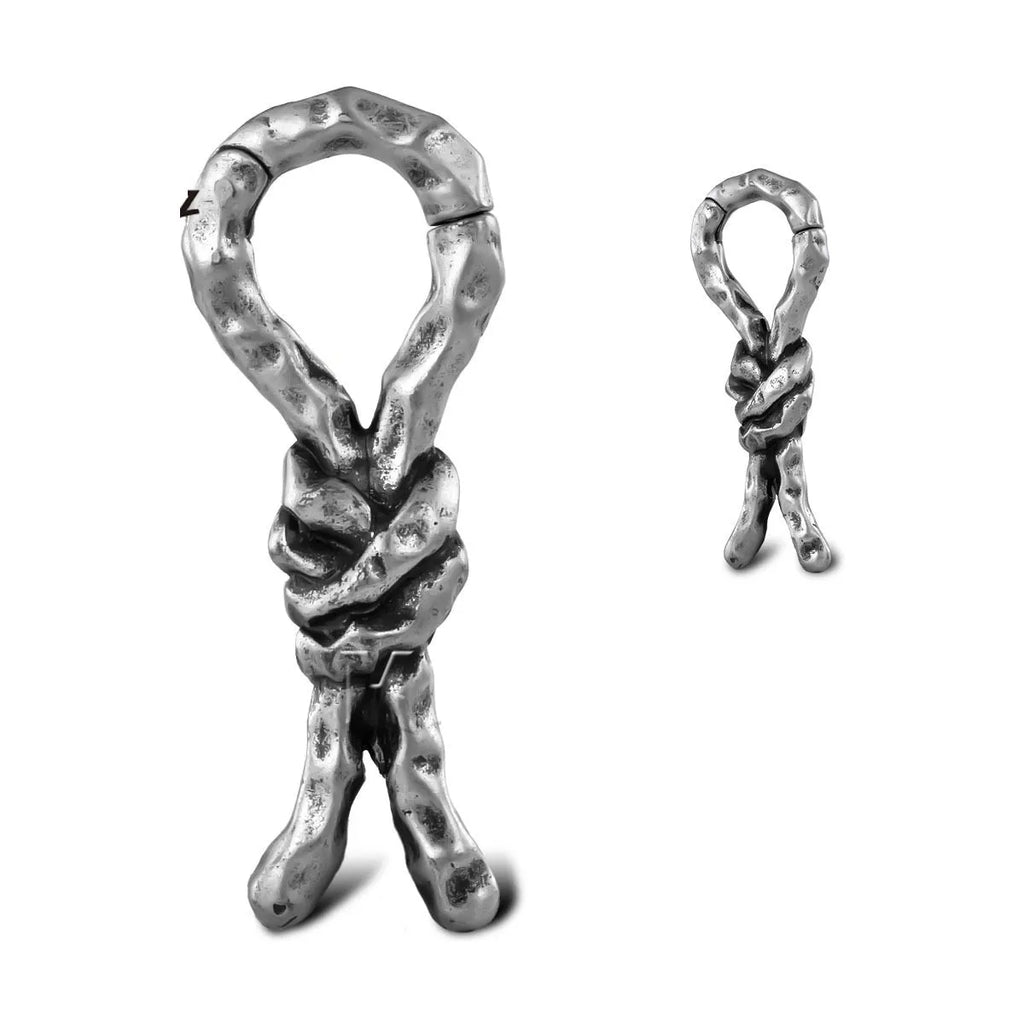 Creative Bends And Hitches 4mm copper piercing earrings with retro bending design