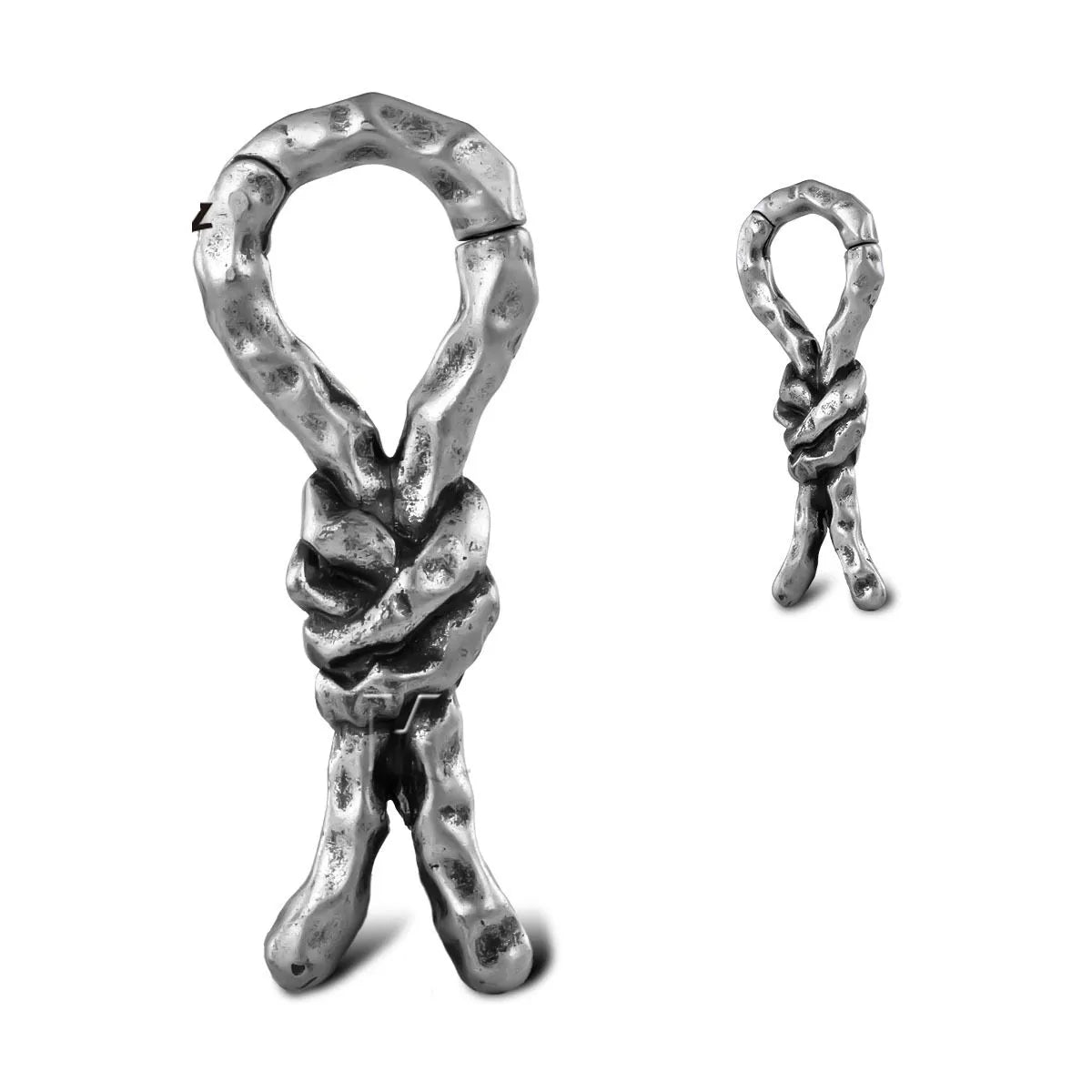 Creative Bends And Hitches 4mm copper piercing earrings with retro bending design
