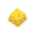Yellow resin cheese key cap for mechanical keyboards with food-themed design