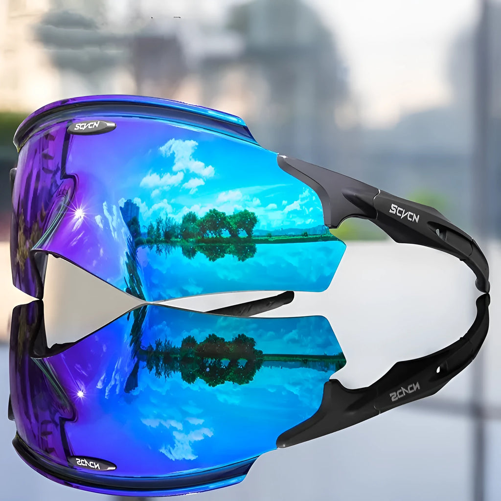 Integrated lens windproof sports goggles with frameless design and colourful lens options