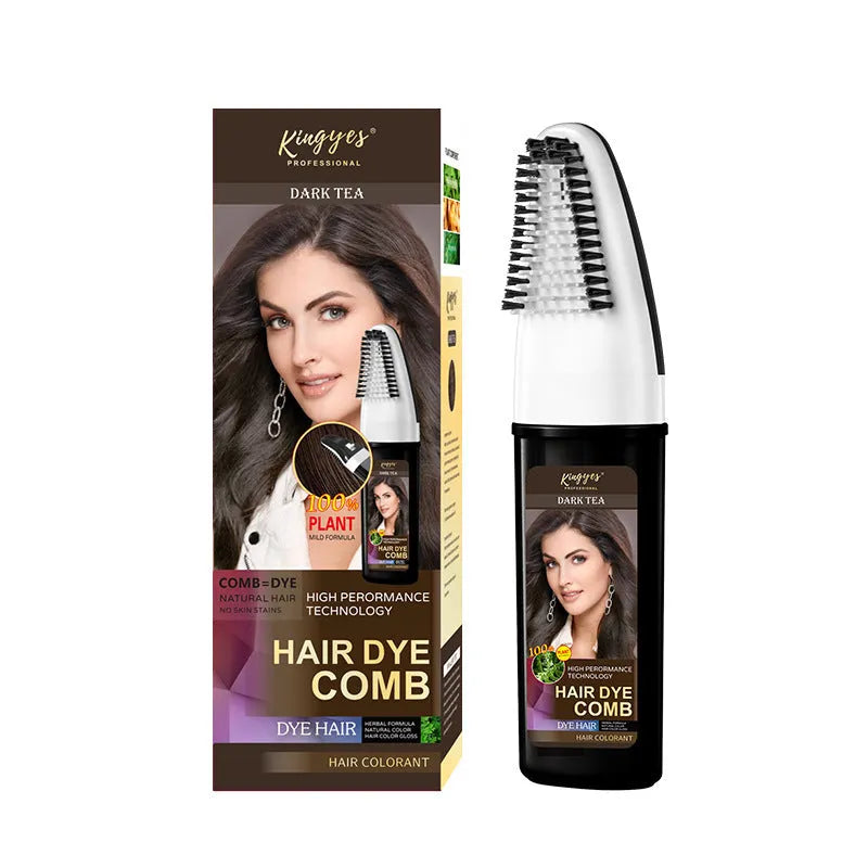 Box for 200ml ammonia-free permanent hair dye kit showing Brown, Wine Red, and Dark Brown colour options.